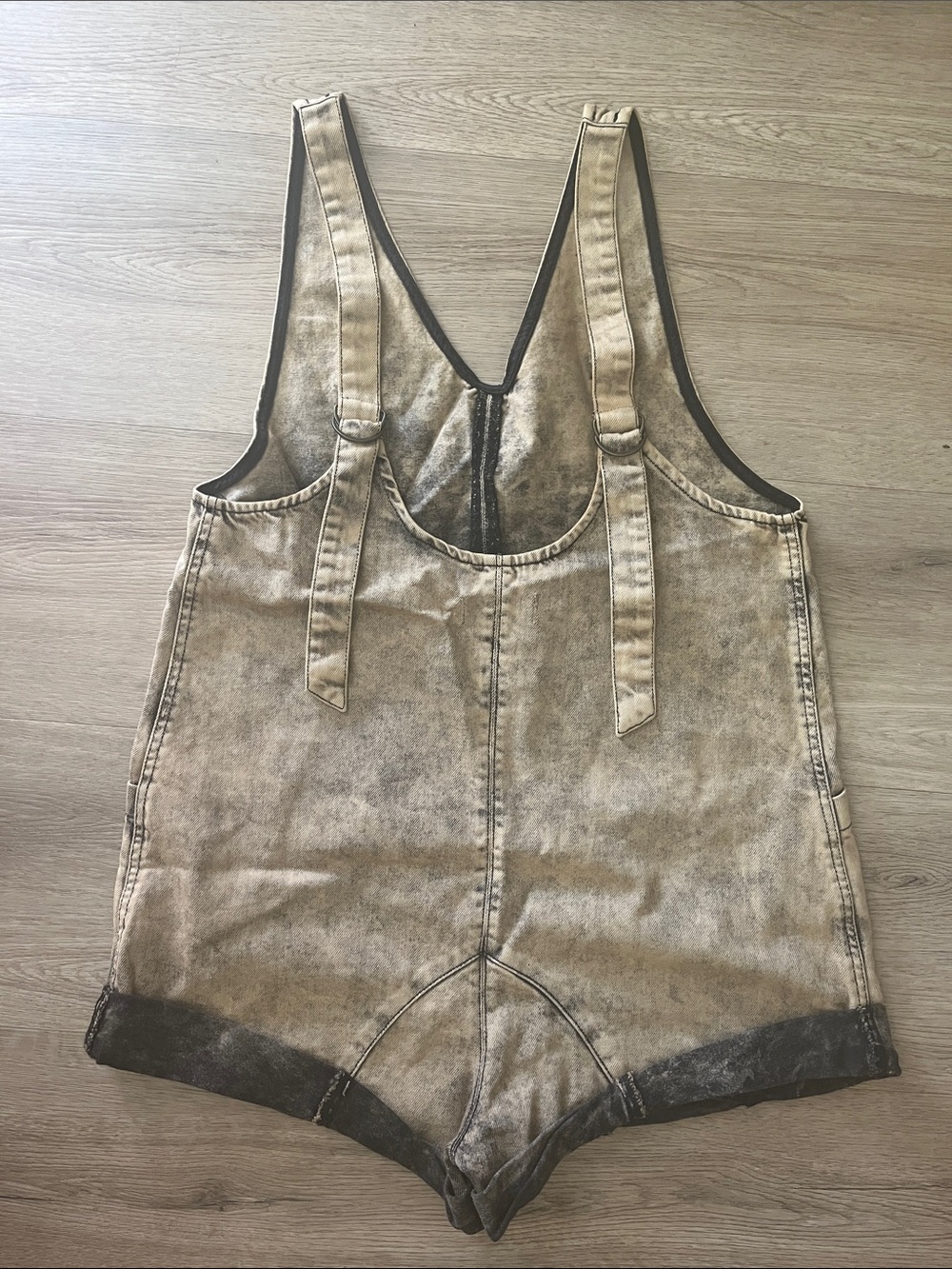 We The Free overalls in Acid Washed Beige with Dark Hem - Picture 2 of 3